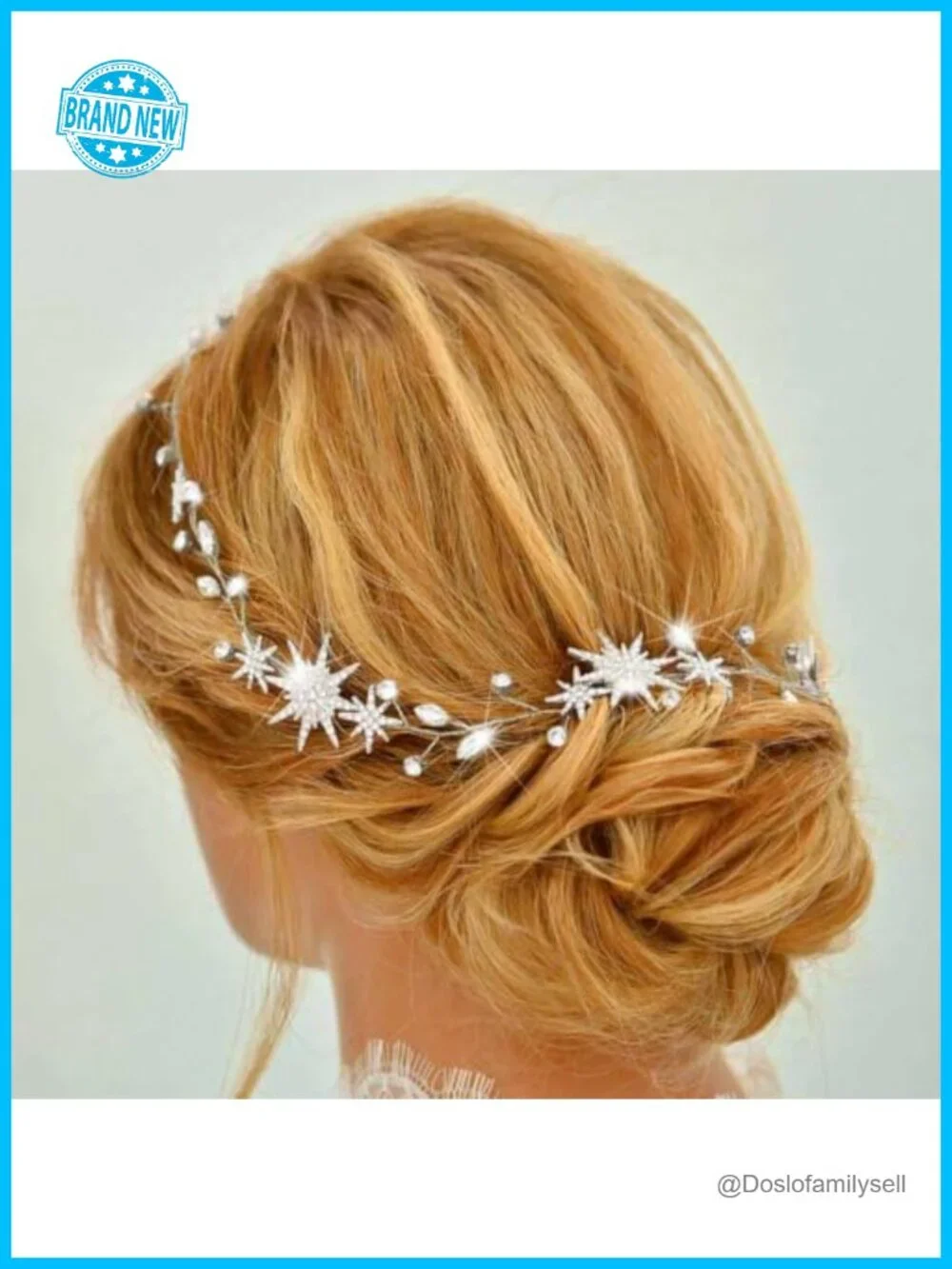 Gold Star Crystal Bridal Hair Vine with Bobby Pins